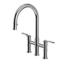 Perrin & Rowe U.4549HT-APC-2 - Armstrong™ Pull-Down Bridge Kitchen Faucet With C-Spout