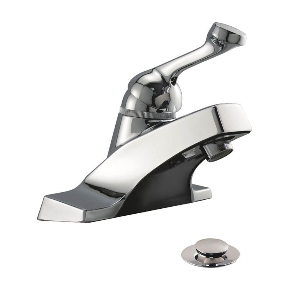 Chrome Plated Single Handle Bathroom Faucet with Stainless Steel Pop-Up