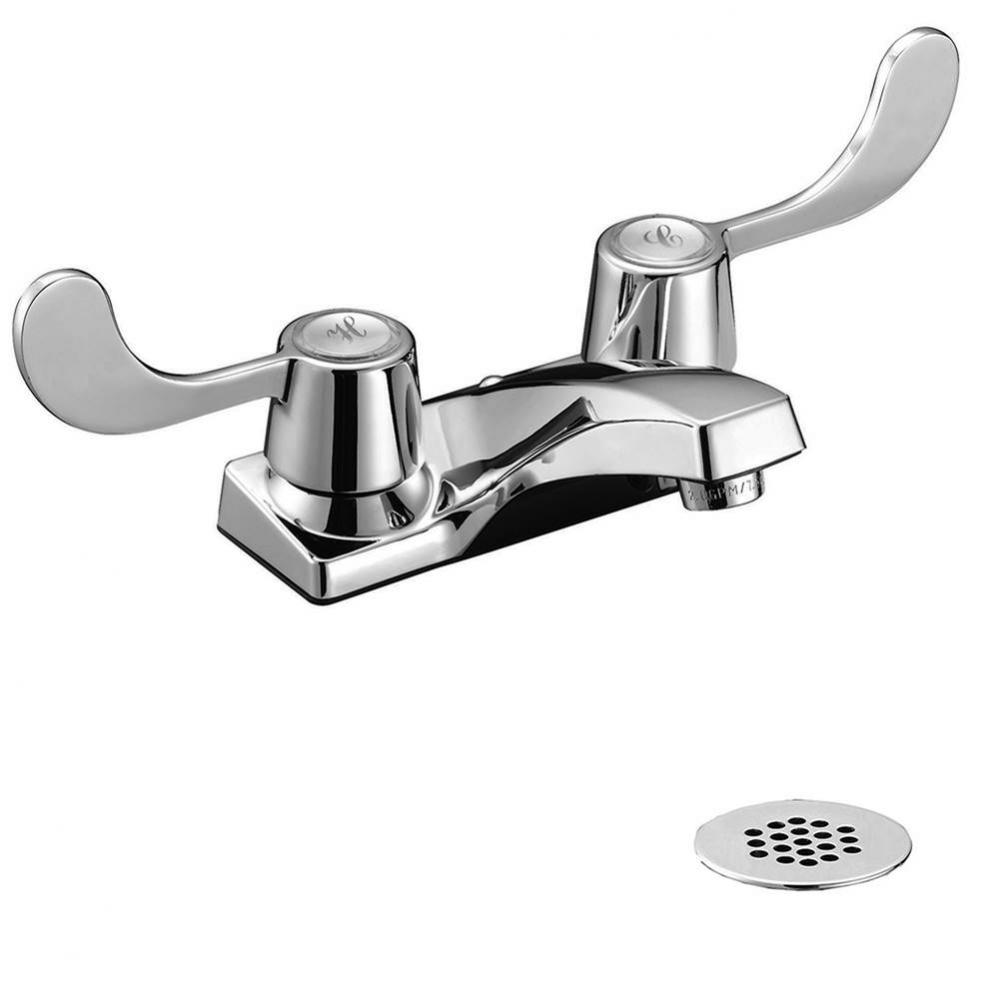 Chrome Plated Two Handle Handicap Bathroom Faucet with Grid Drain