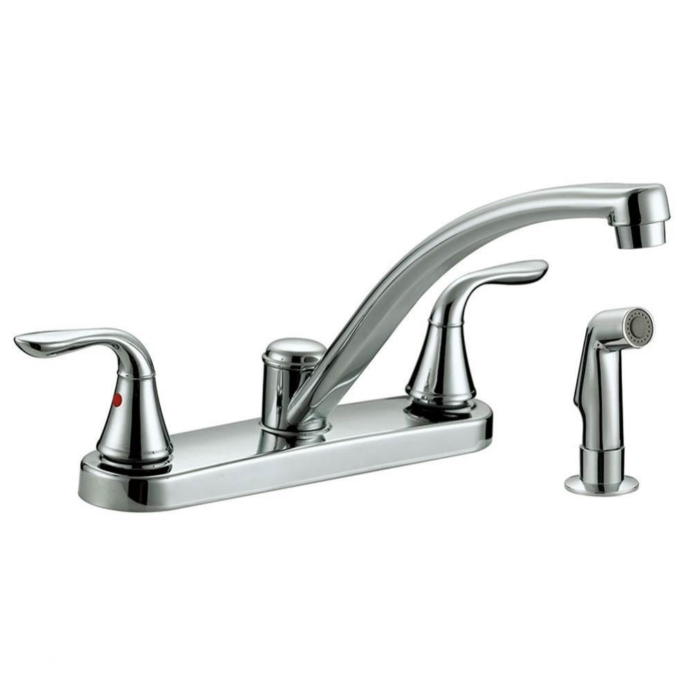 Stainless Steel Two Handle Kitchen Faucet with Spray