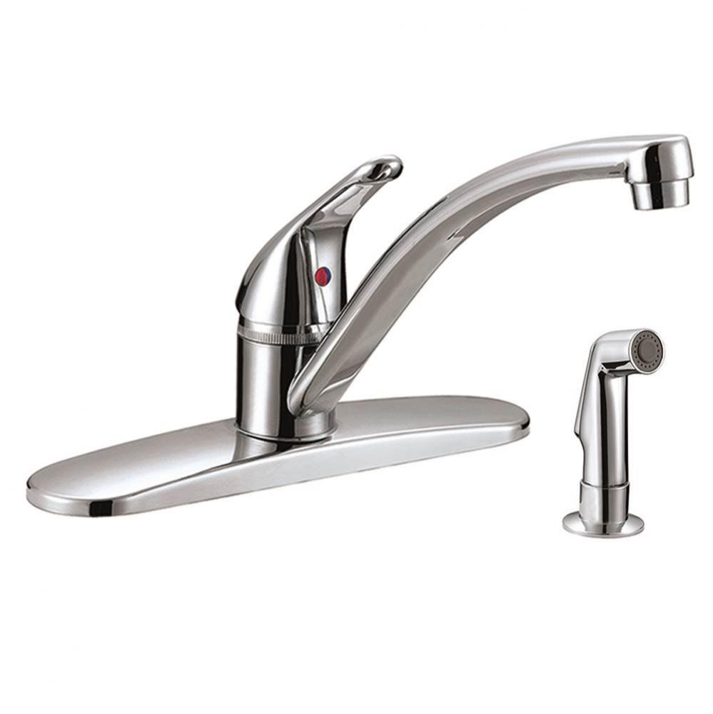 Chrome Plated Single Handle Kitchen Faucet with Spray