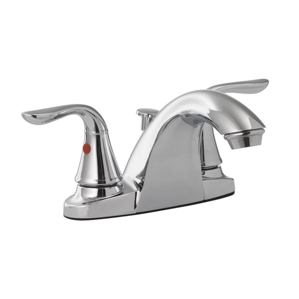 Chrome Plated Two Handle Bathroom Faucet with Pop-Up