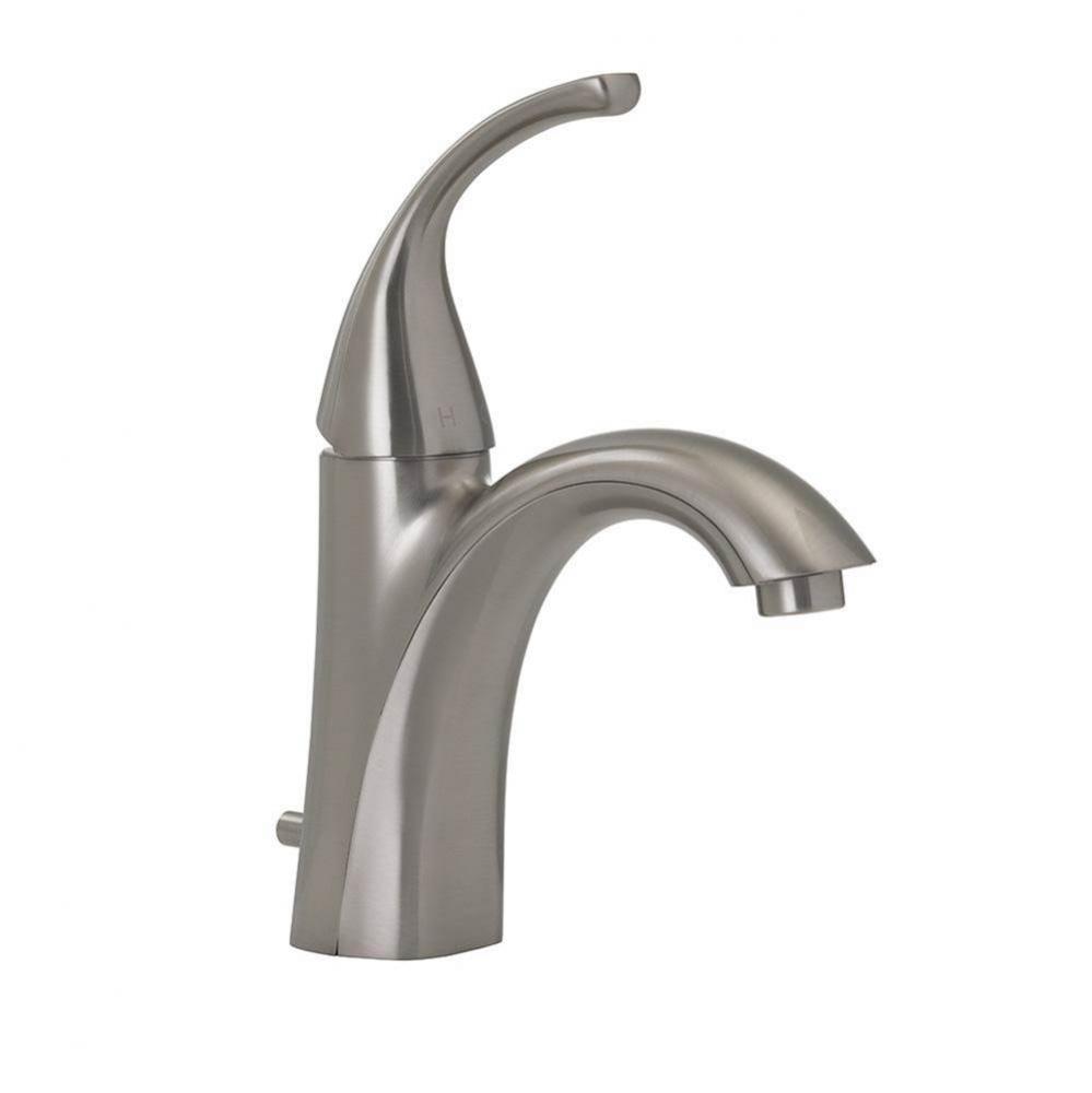 Brushed Nickel Single Handle Bathroom Faucet with Pop-Up, Single Hole