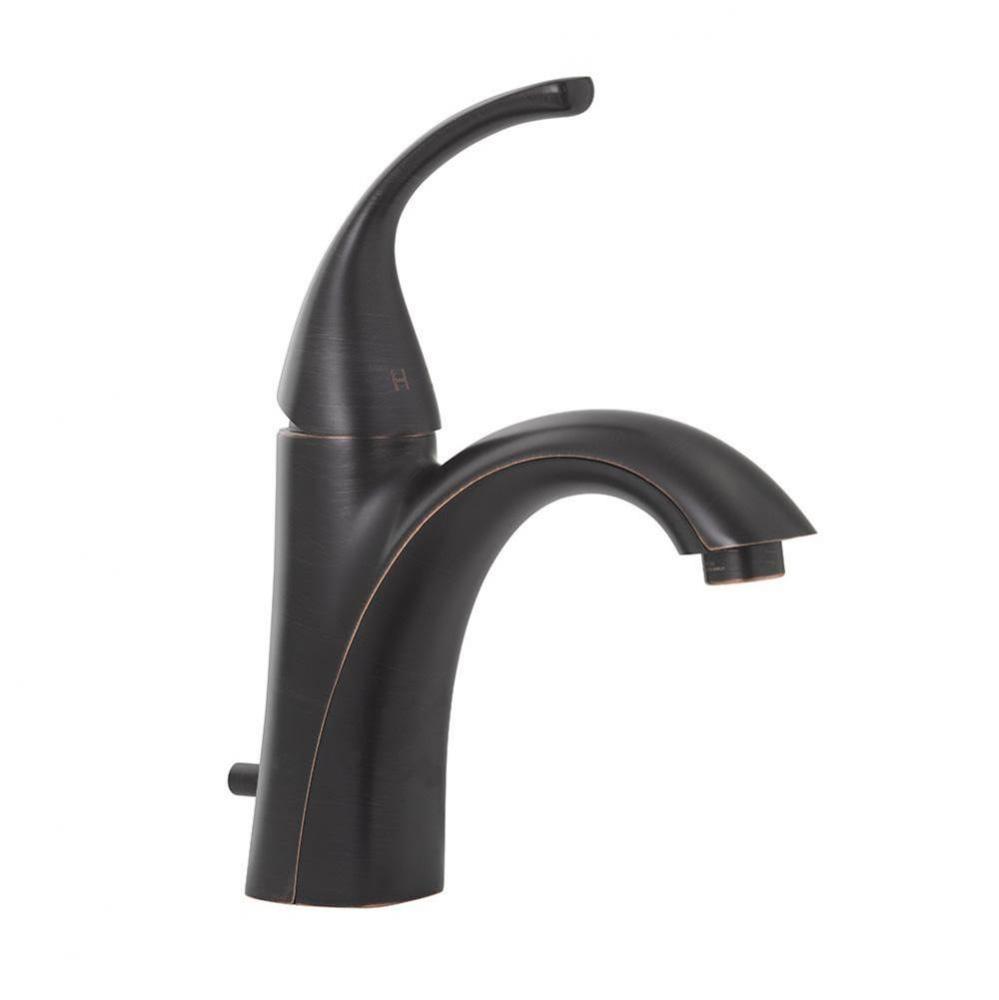 Oil Rubbed Bronze Single Handle Bathroom Faucet with Pop-Up, Single Hole