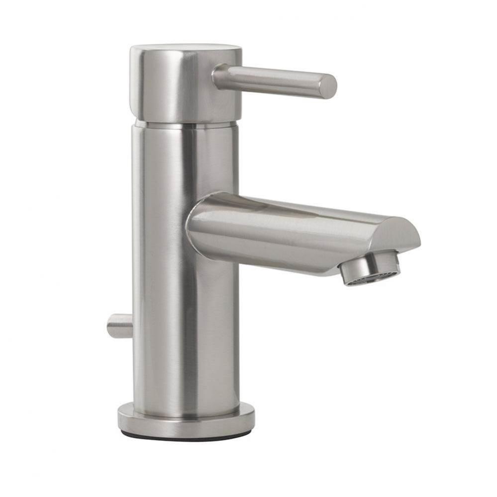 Brushed Nickel Single Handle Bathroom Faucet with Pop-Up, Single Hole
