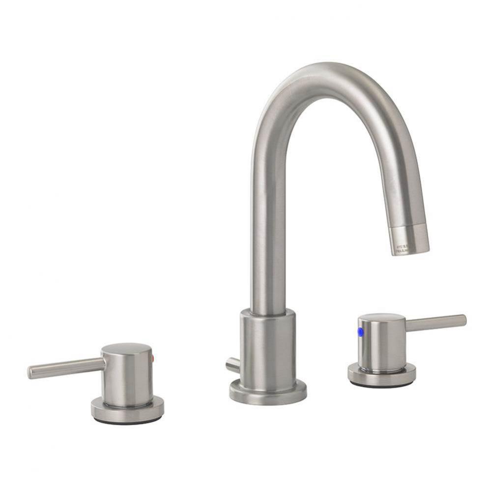 Brushed Nickel Two Handle Wide Spread Bathroom Faucet with Pop-Up