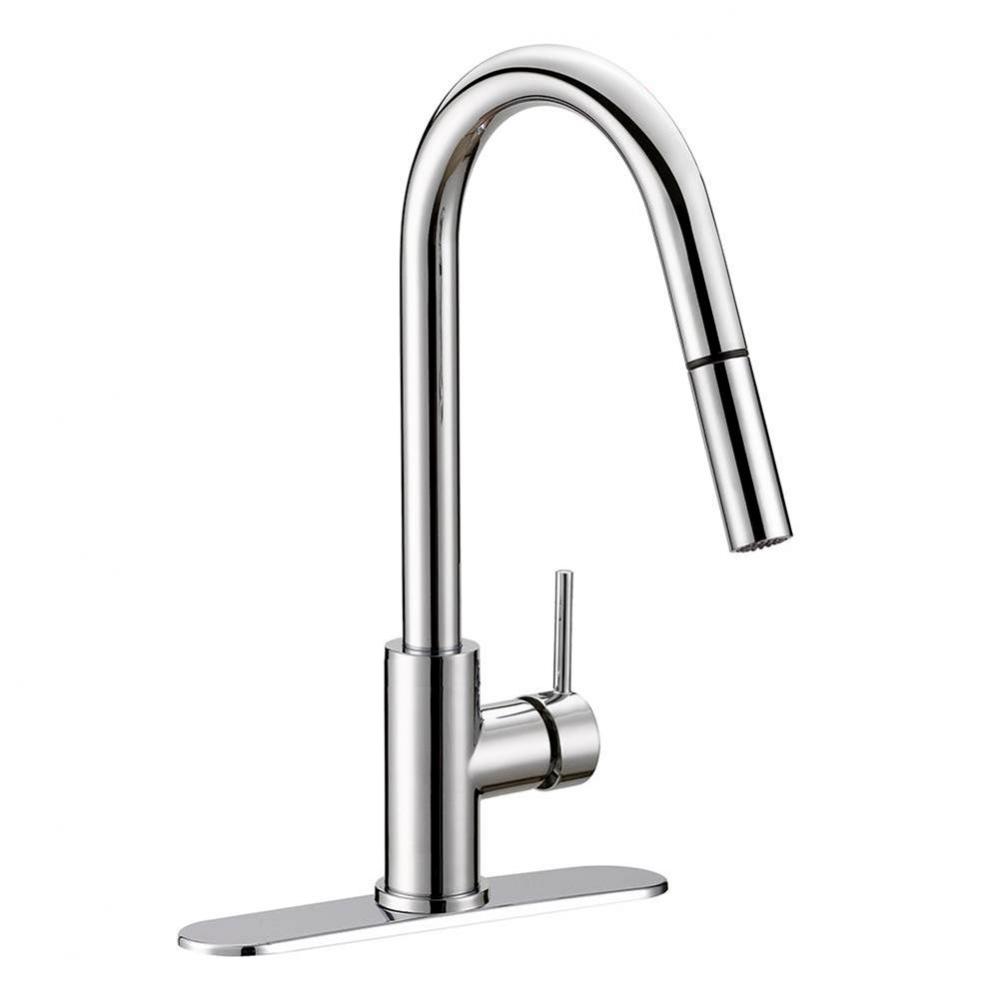 Chrome Plated Hi-Arc Pull-Down Kitchen Faucet