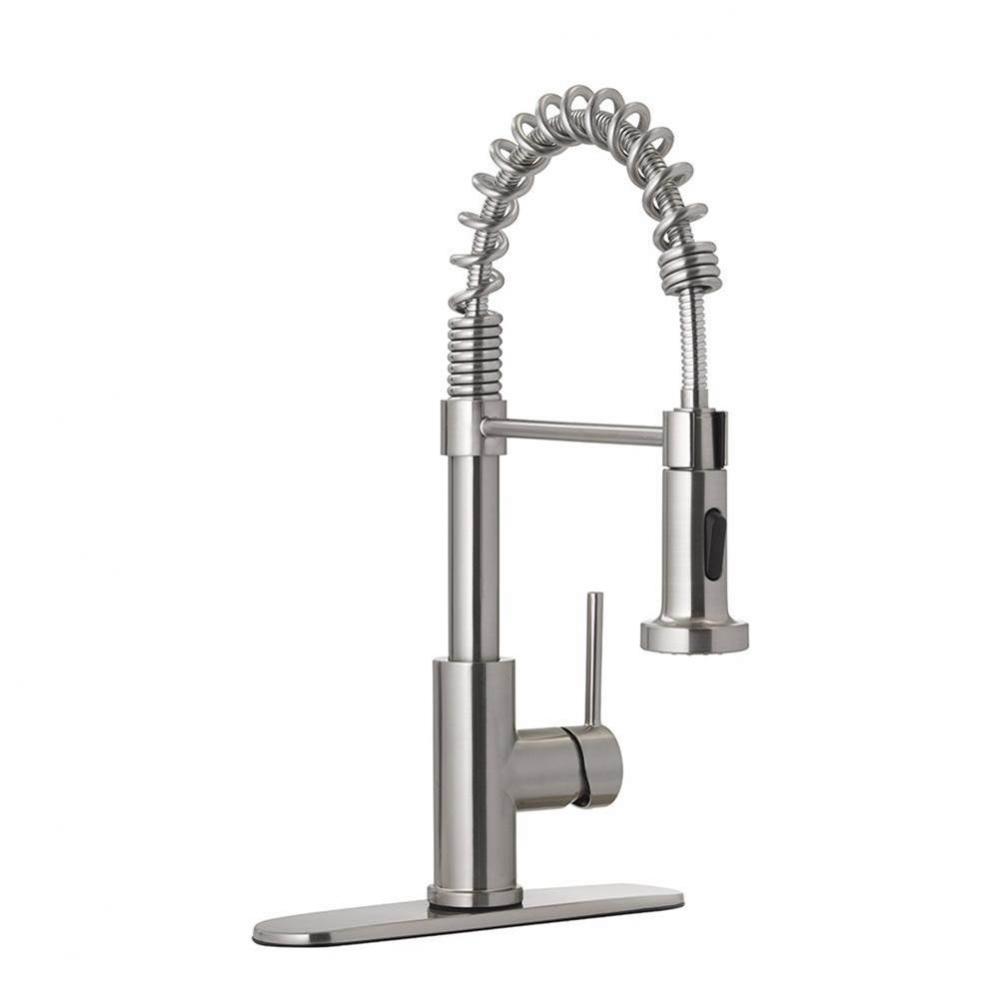 Stainless Steel Spring Neck Pull-Down Kitchen Faucet
