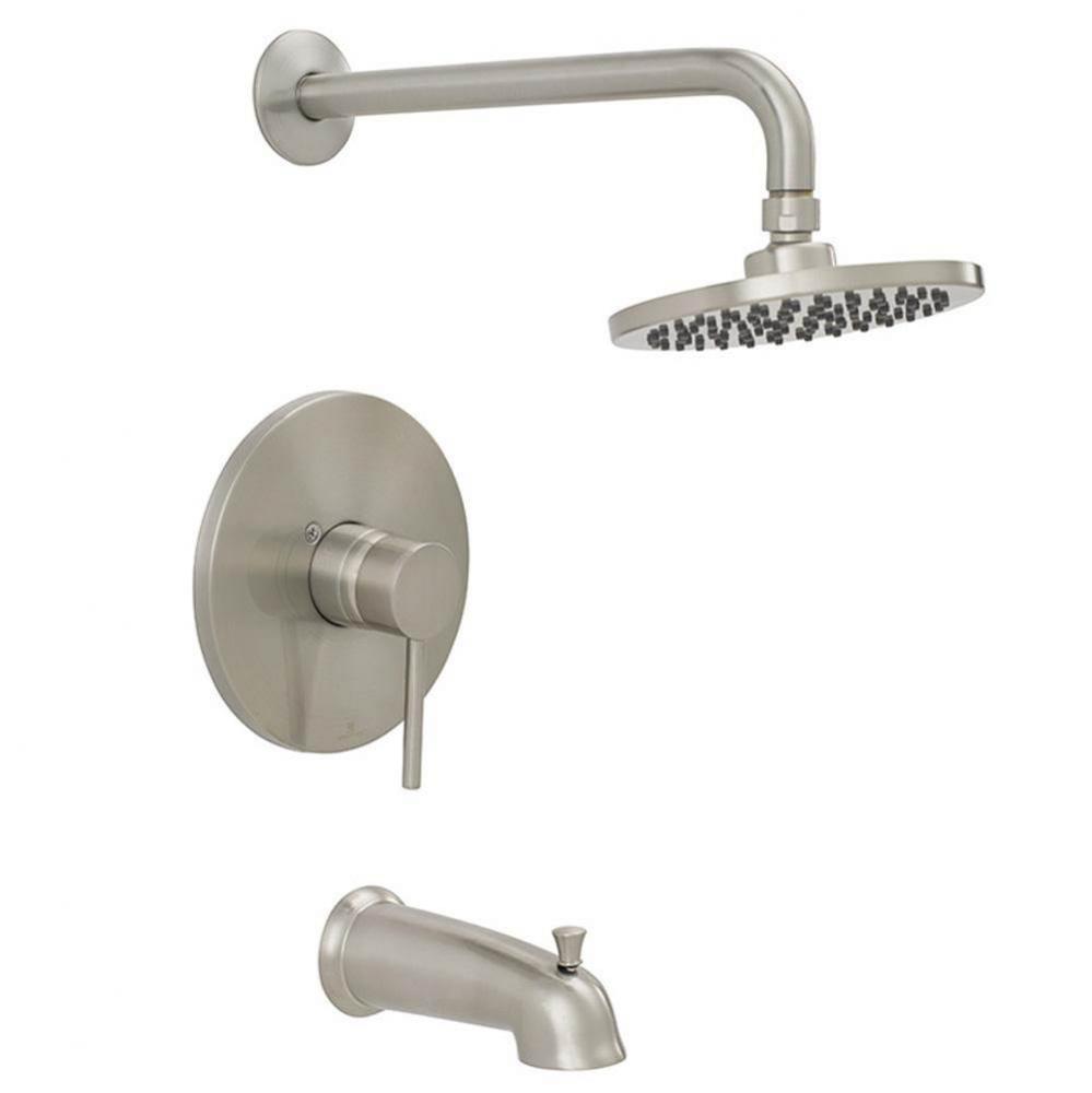 Brushed Nickel Tub/Shower Faucet with Rain Shower Head, Trim Only