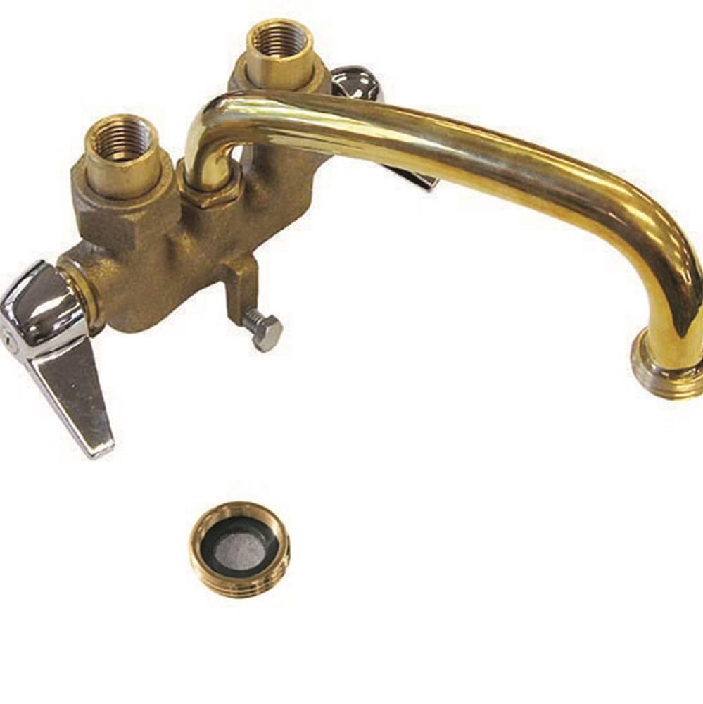 Rough Brass Two Handle Laundry Tray Faucet, Top Supply