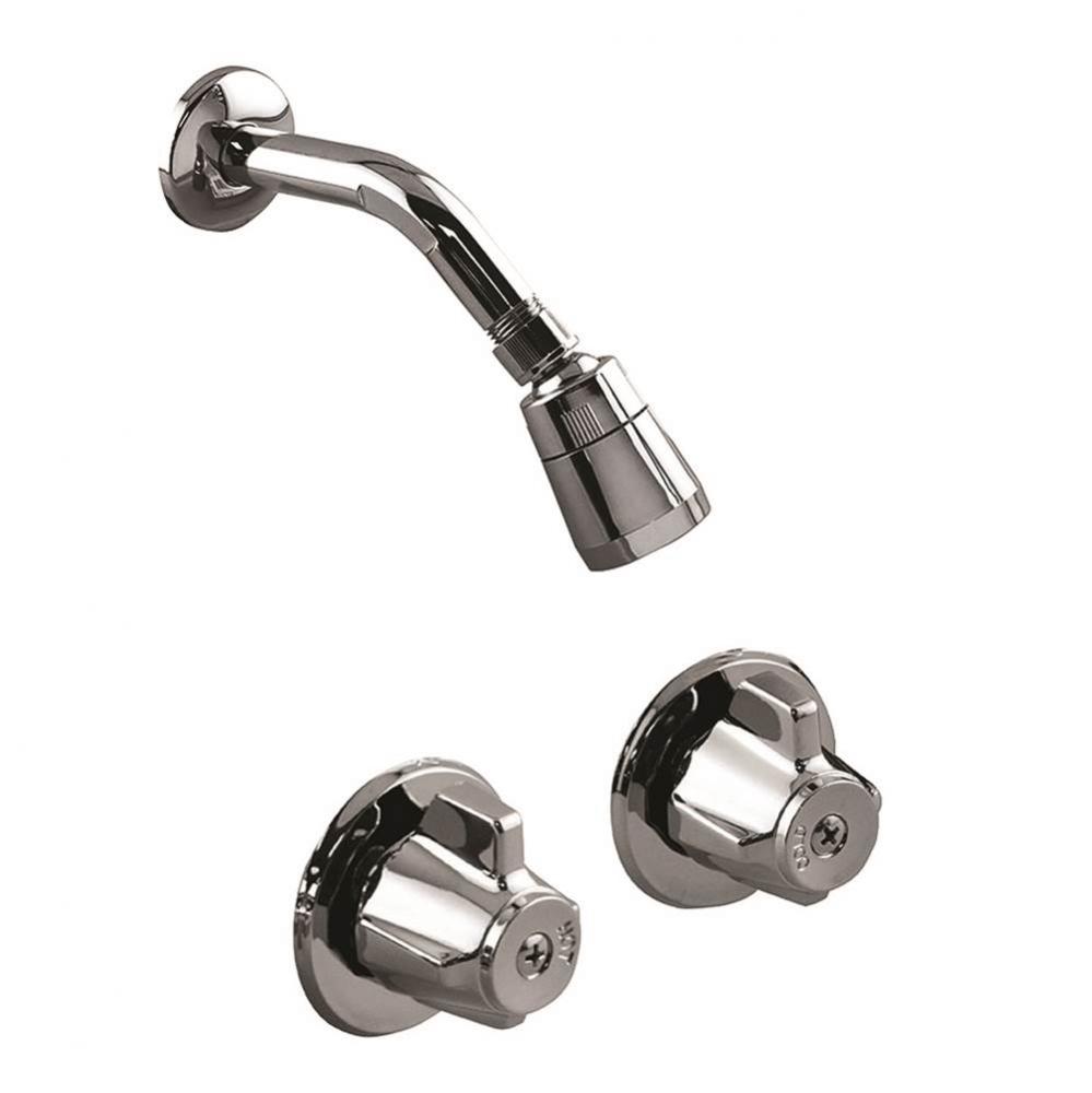 Chrome Plated Two Handle Stall Shower Faucet
