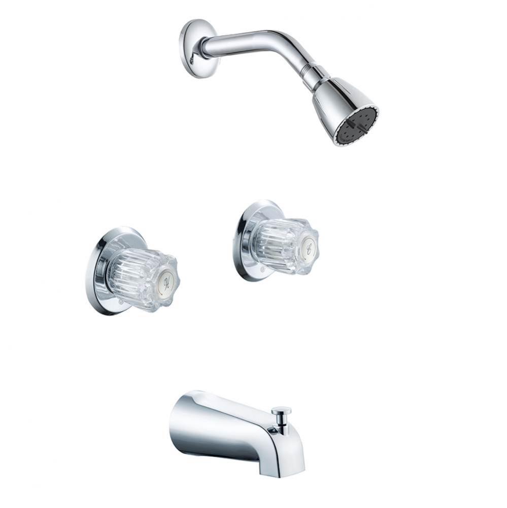 Chrome Plated Two Handle Tub/Shower Faucet