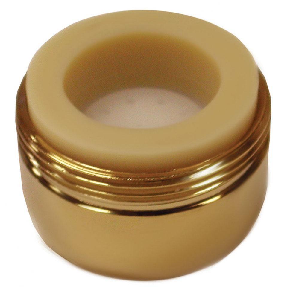 Polished Brass Non-Slotted Full Flow Aerator with Dual Threads