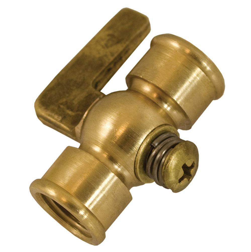 1/4'' x 1/4'' Satin Brass Air Cock Female x Female, Lever Handle, Round Should