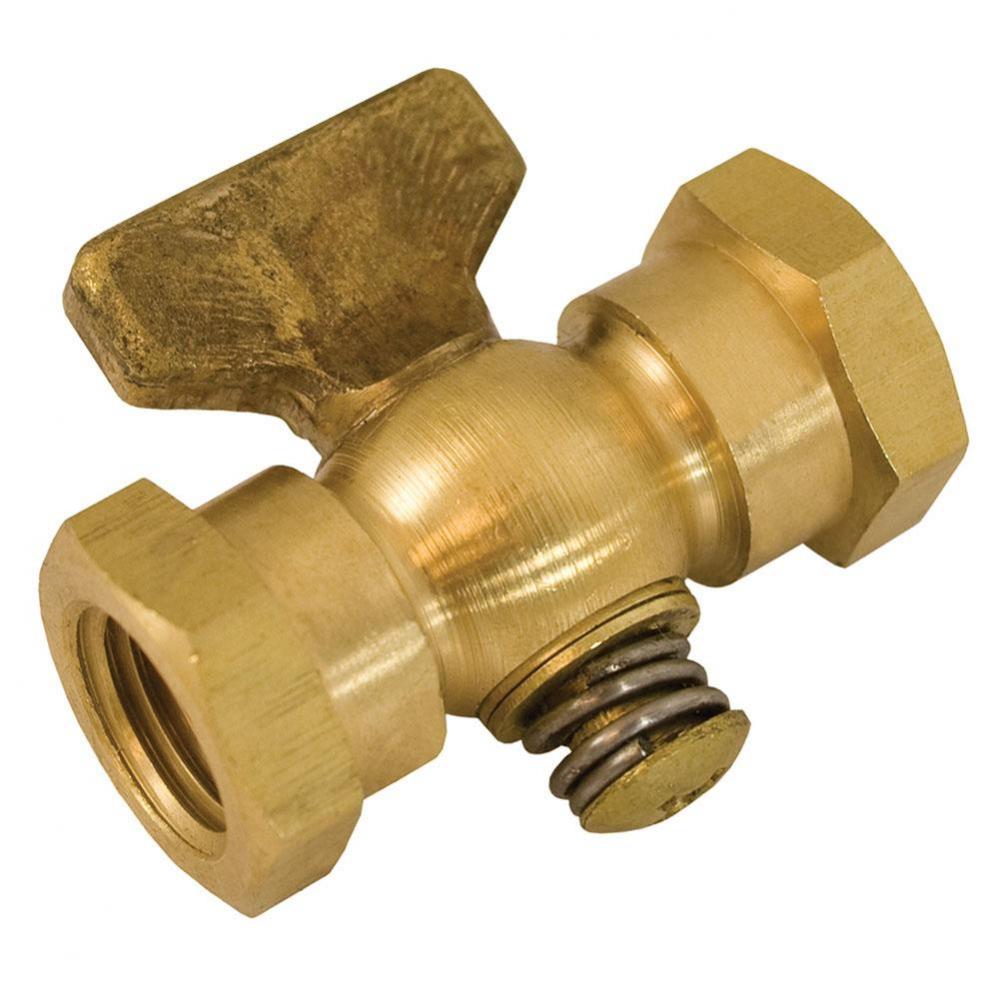 1/4'' x 1/4'' Satin Brass Air Cock Female x Female, Lever Handle, Round Should