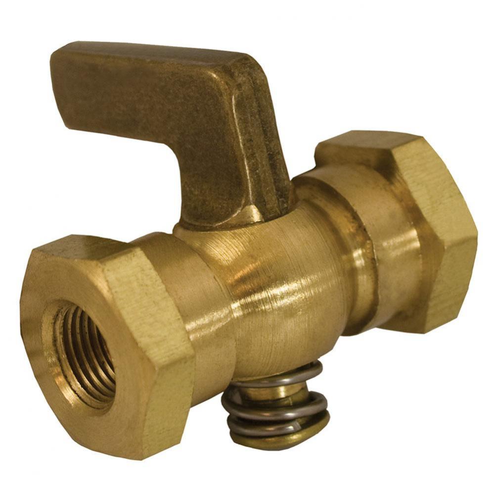 1/4'' x 1/4'' Satin Brass Air Cock Female x Female, Tee Handle, Round Shoulder