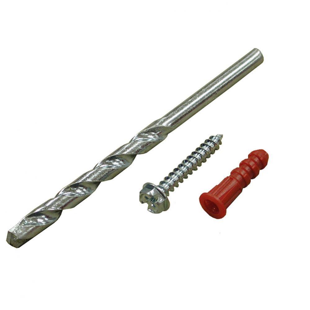 Anchor Bolt Kit - Anchors, No.8 x 1'' Hex Head Screws, 3/16'' Drill Bit