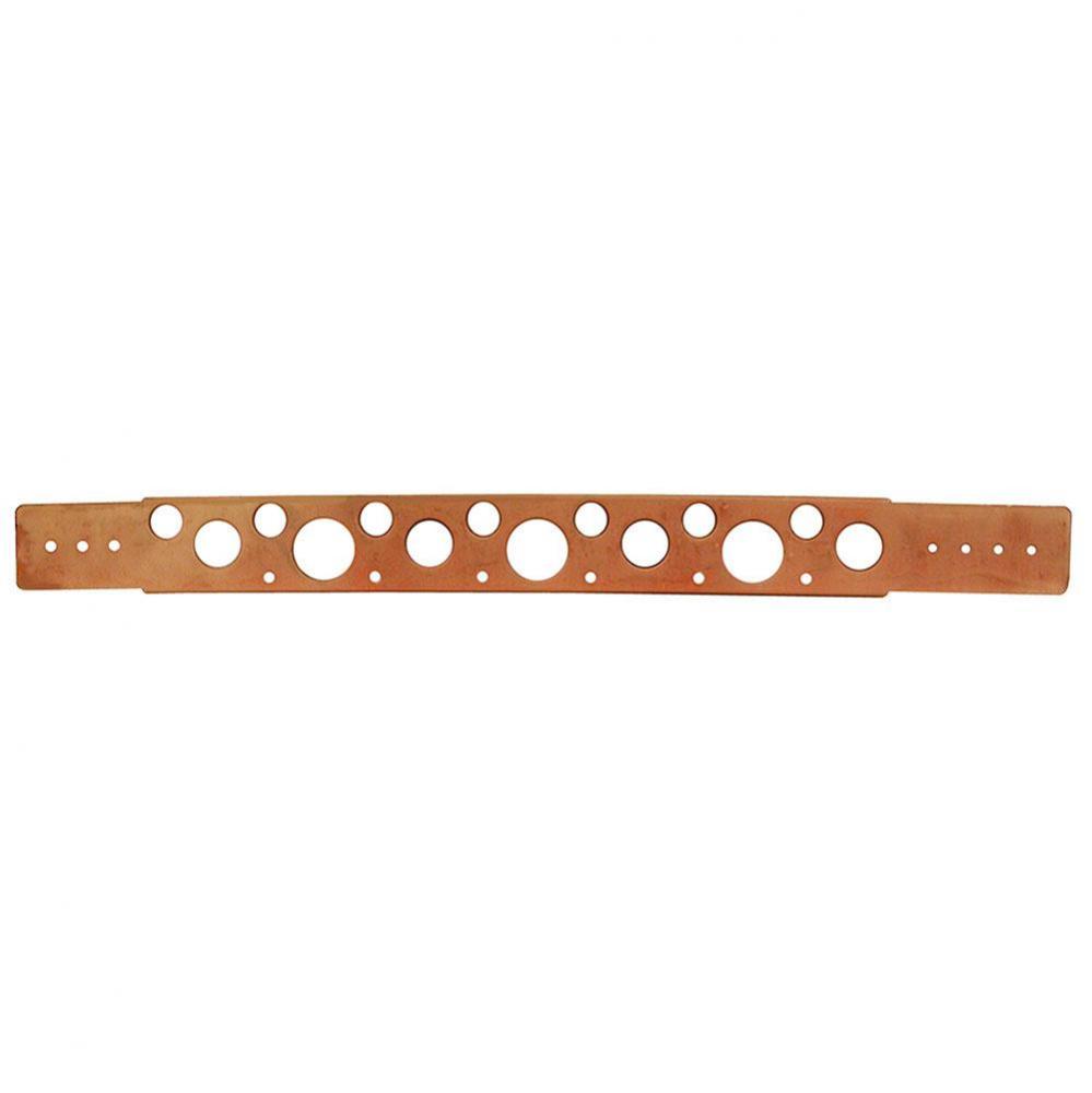 1-2'' - 1'' x 20'' Extruded Hole Copper Plated Bracket, Box of 50