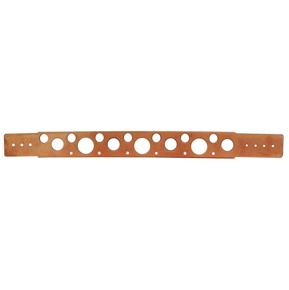 1/2'' - 1'' x 26'' Extruded Hole Copper Plated Bracket, Box of 50