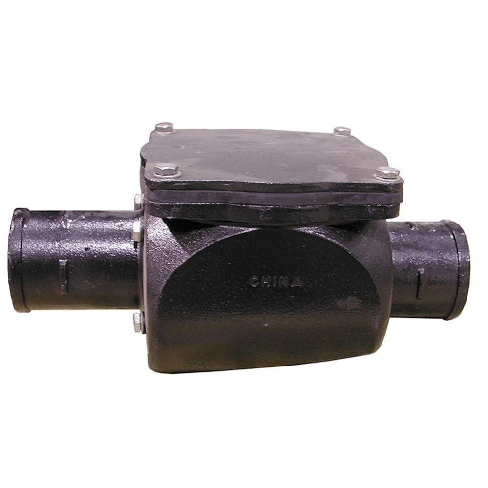 2'' No Hub Cast Iron Backwater Valve - 10-3/4'' Length