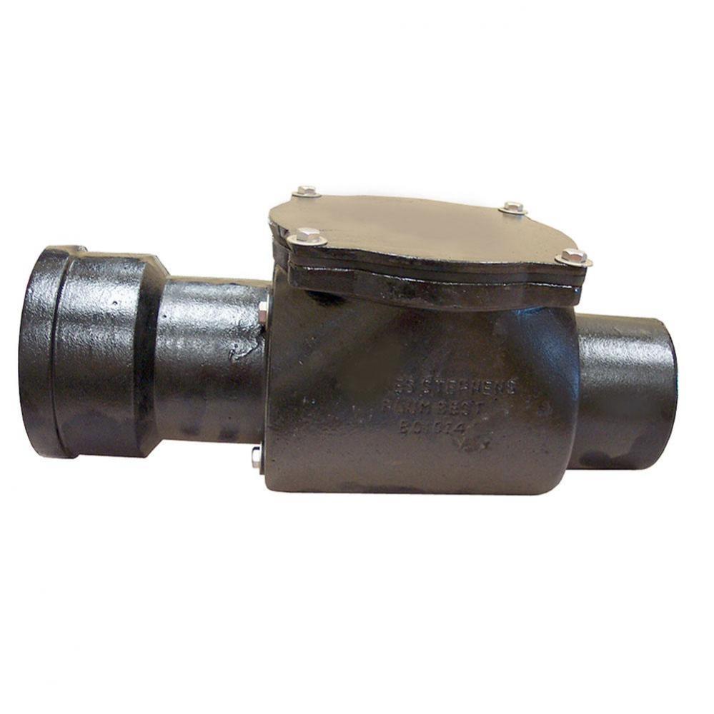 4'' Service Weight Cast Iron Backwater Valve - 11-3/4'' Length and 6-1/2'