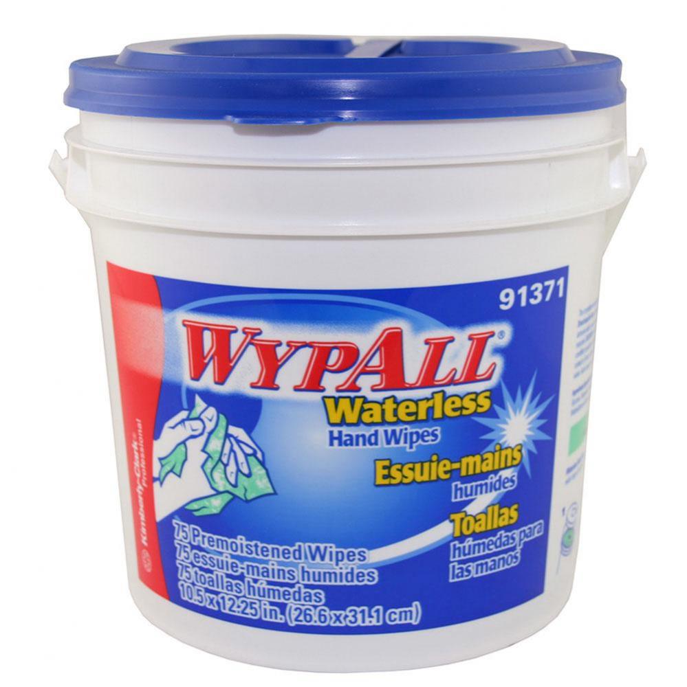 Wypall Waterless Hand Wipes, 12'' x 12'' x 75 sheets, 6 Tubs per Carton