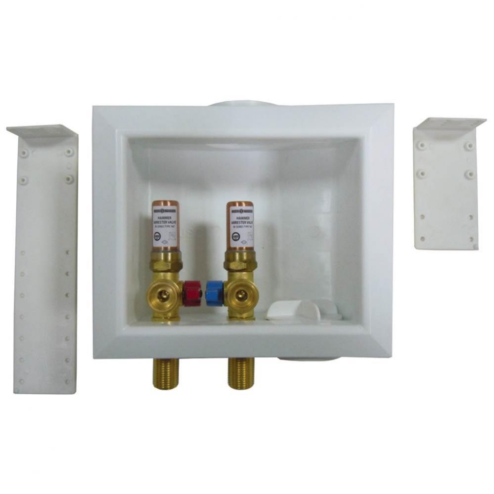 Washing Machine Box, Right Outlet With Hammer Arrester, 1/2'' MIP/SWT
