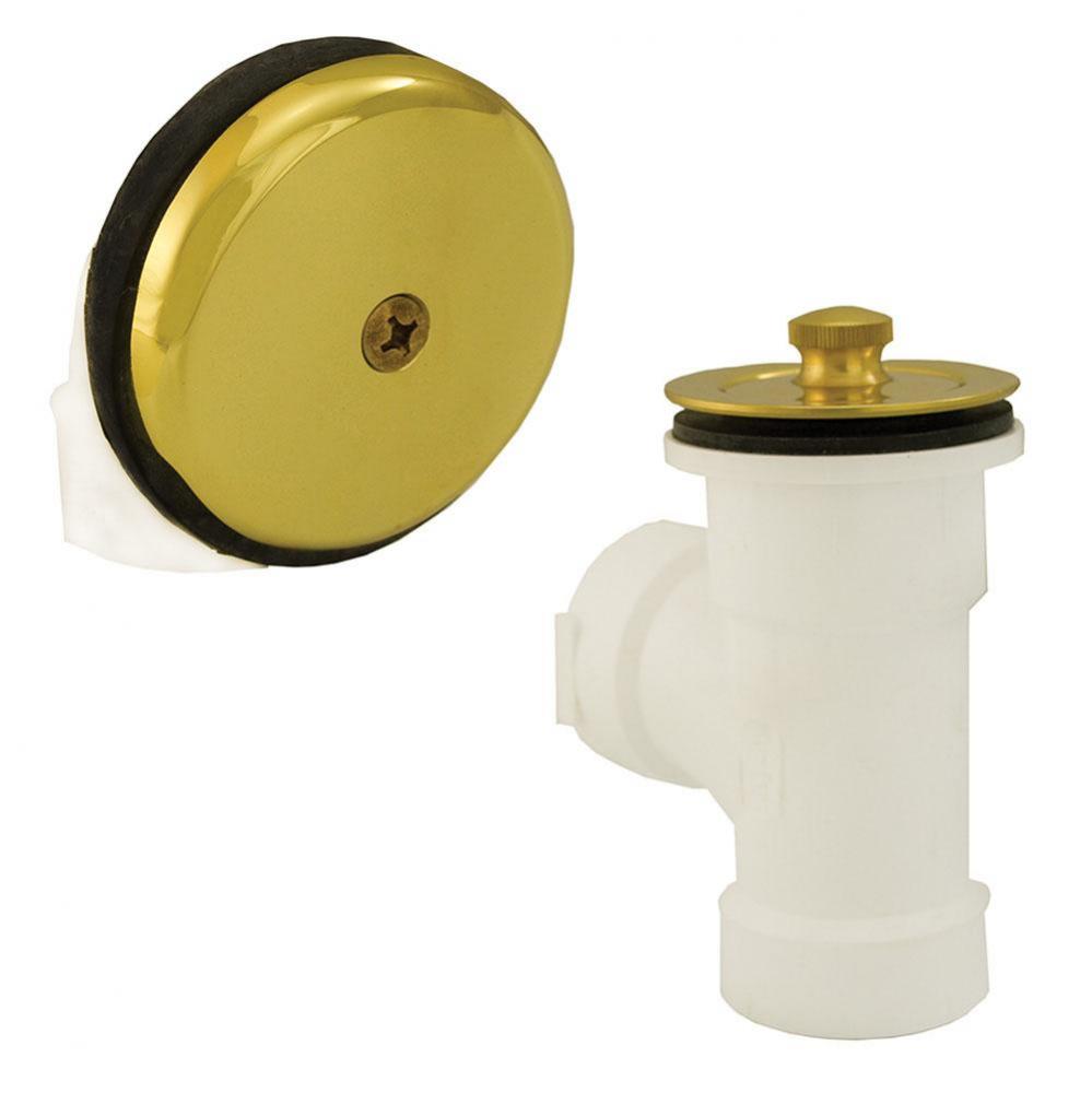Schedule 40 PVC One-Hole Polished Brass Lift and Turn Direct T-Waste, Half Kit - No Pipe or Elbow