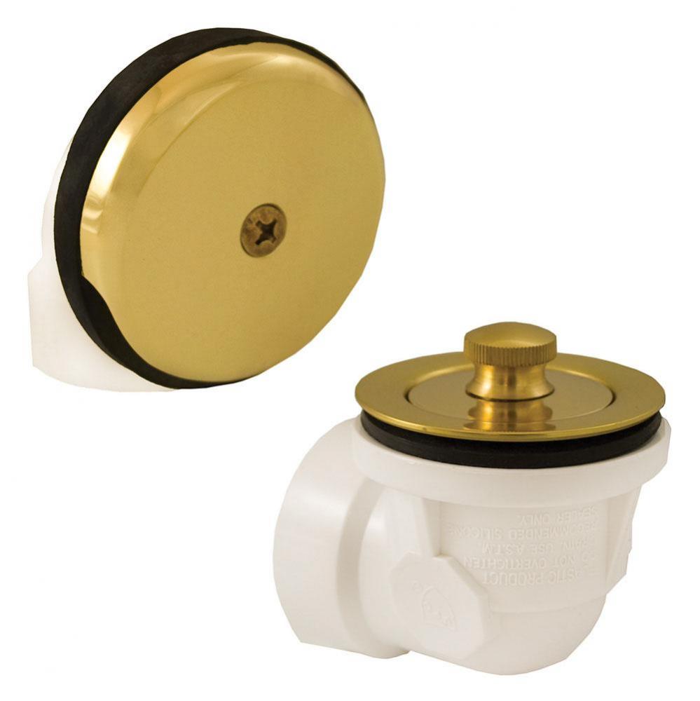 Schedule 40 PVC One-Hole Polished Brass Lift and Turn, Standard Half Kit - No Pipe, Tee or Elbow I