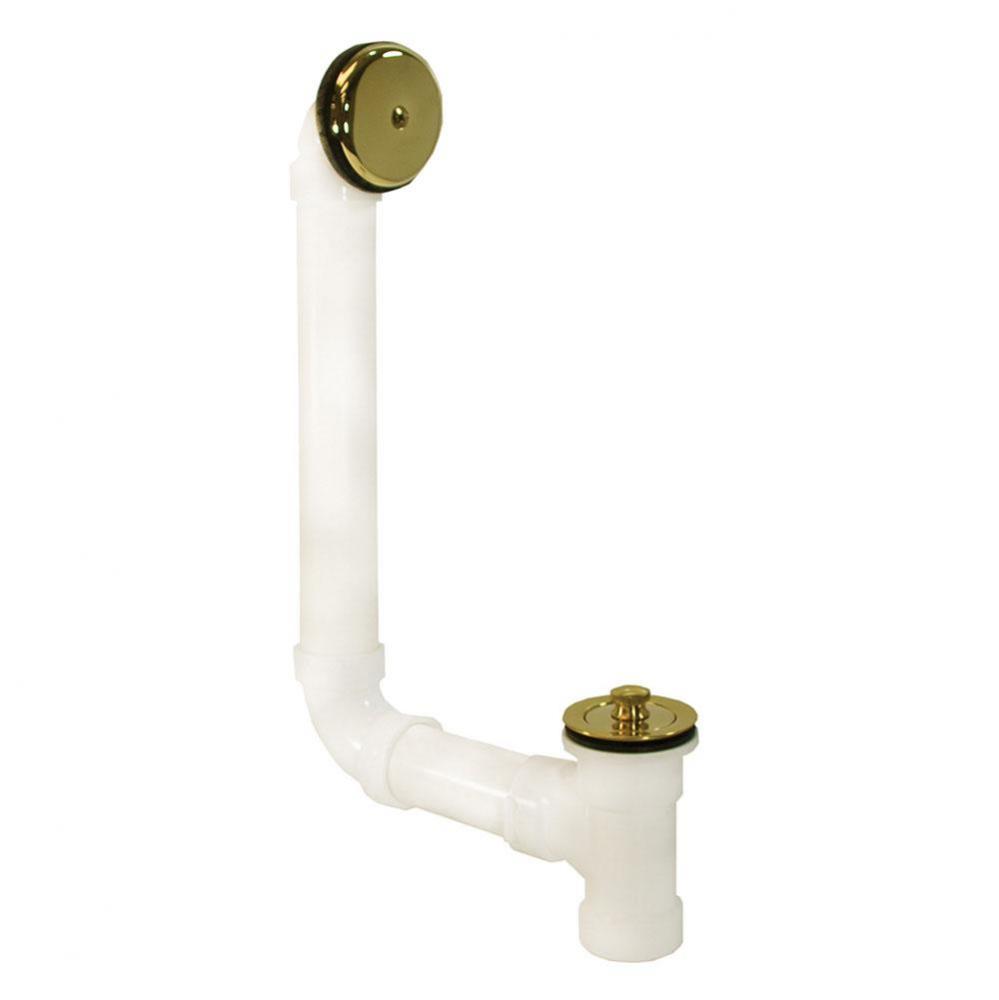Schedule 40 PVC One-Hole Polished Brass Lift and Turn Direct T-Waste, Full Kit - Includes Pipe and