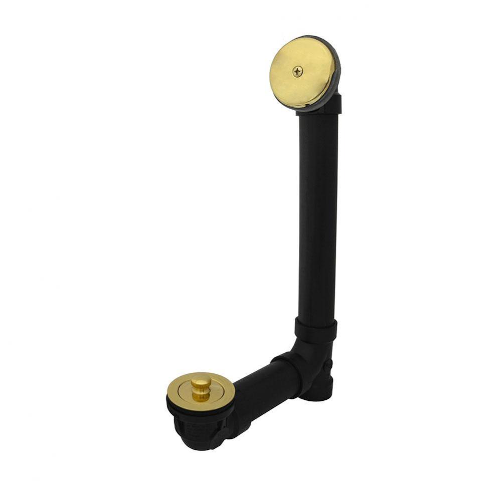 Schedule 40 ABS One-Hole Polished Brass Lift and Turn, Standard Full Kit - Includes Pipe and Tee