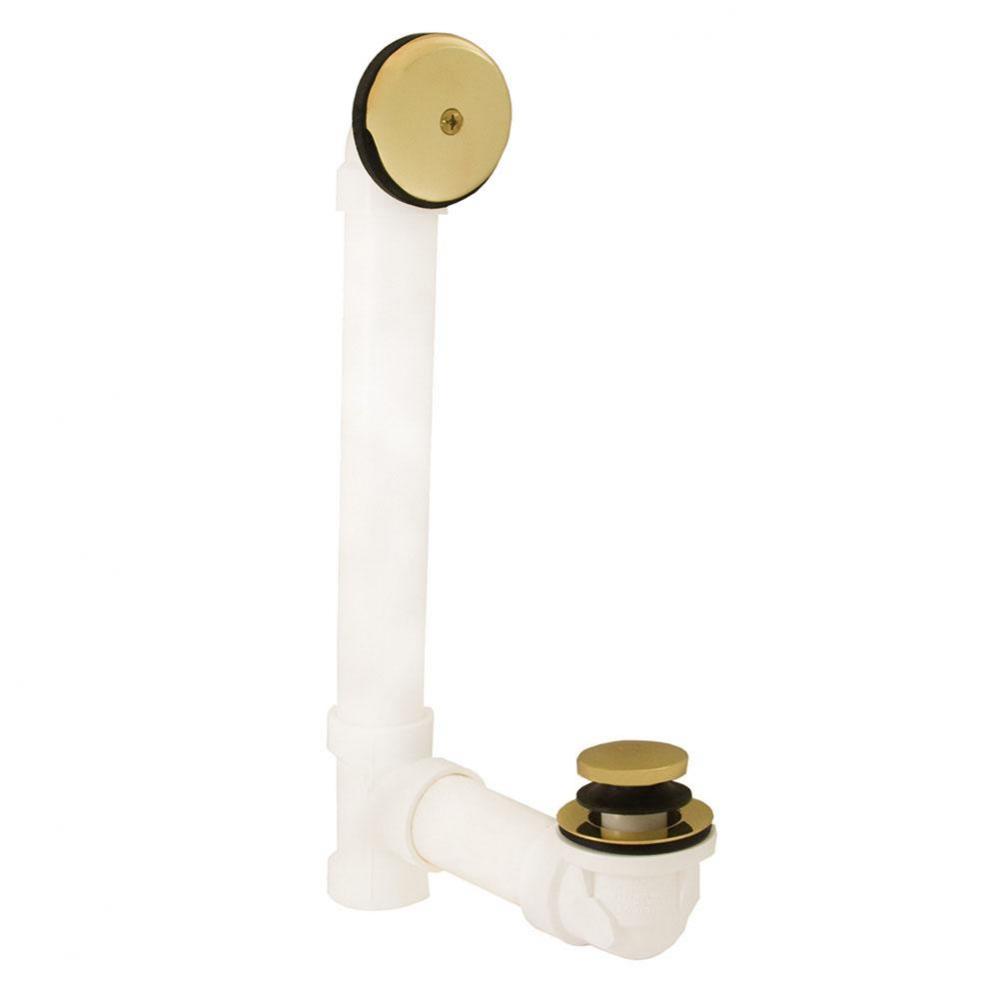 Schedule 40 PVC One-Hole Polished Brass Toe Touch, Standard Full Kit - Includes Pipe and Tee