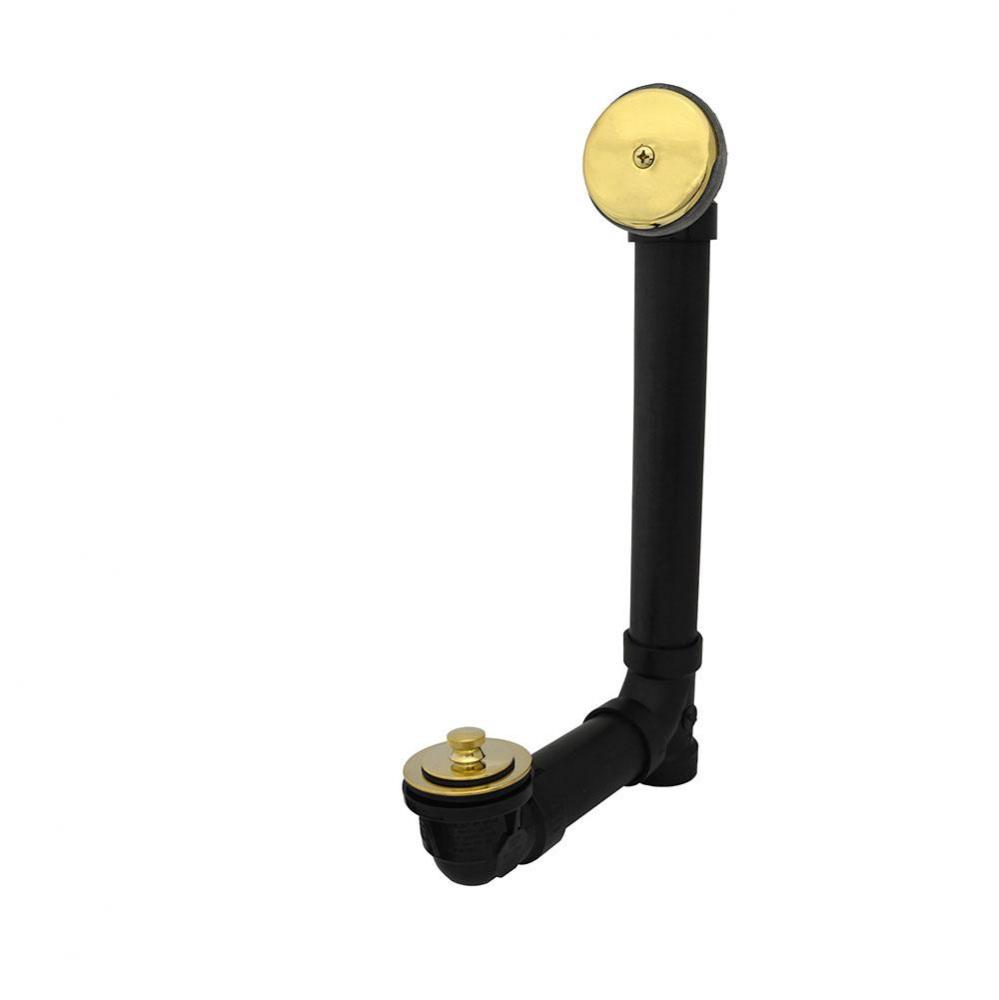 Schedule 40 ABS One-Hole Polished Brass Friction Lift, Standard Full Kit - Includes Pipe and Tee
