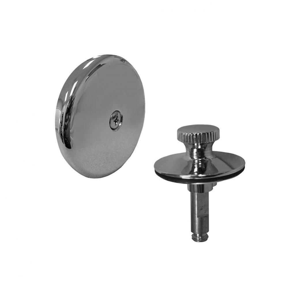 One-Hole Overflow Plate Trim Kit with Chrome Plated Lift and Turn Stopper