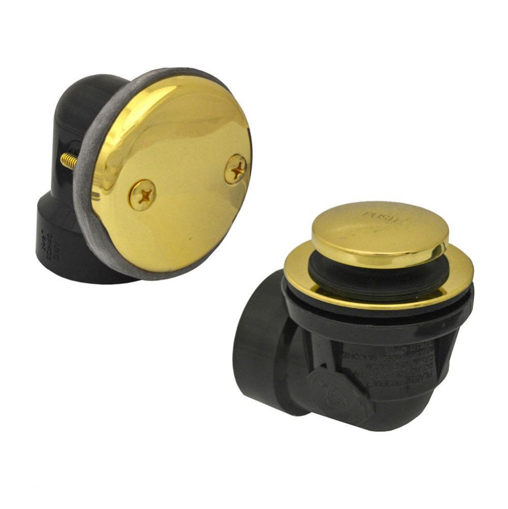 Schedule 40 ABS Two-Hole Polished Brass Toe Touch, Standard Half Kit - No Pipe or Tee Included