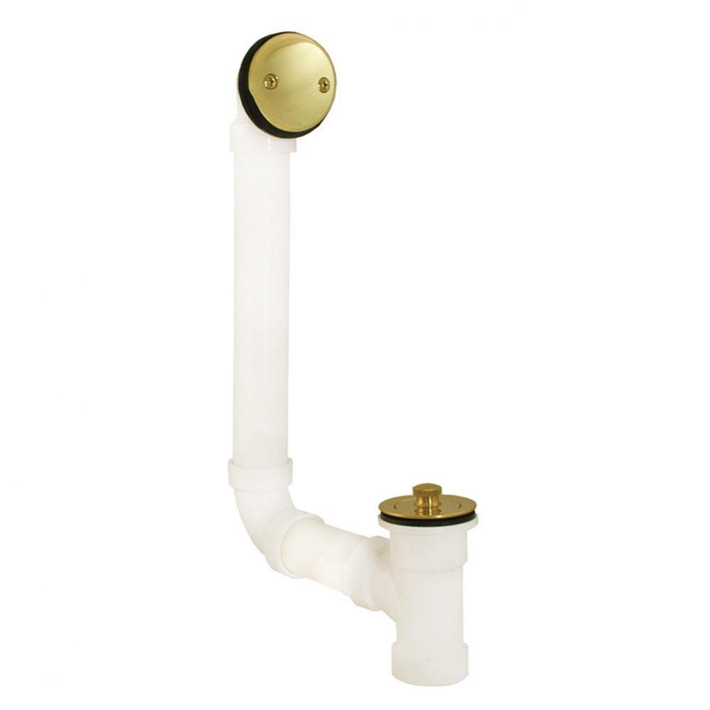 Schedule 40 PVC Two-Hole Polished Brass Lift and Turn Direct T-Waste, Full Kit - Includes Pipe and