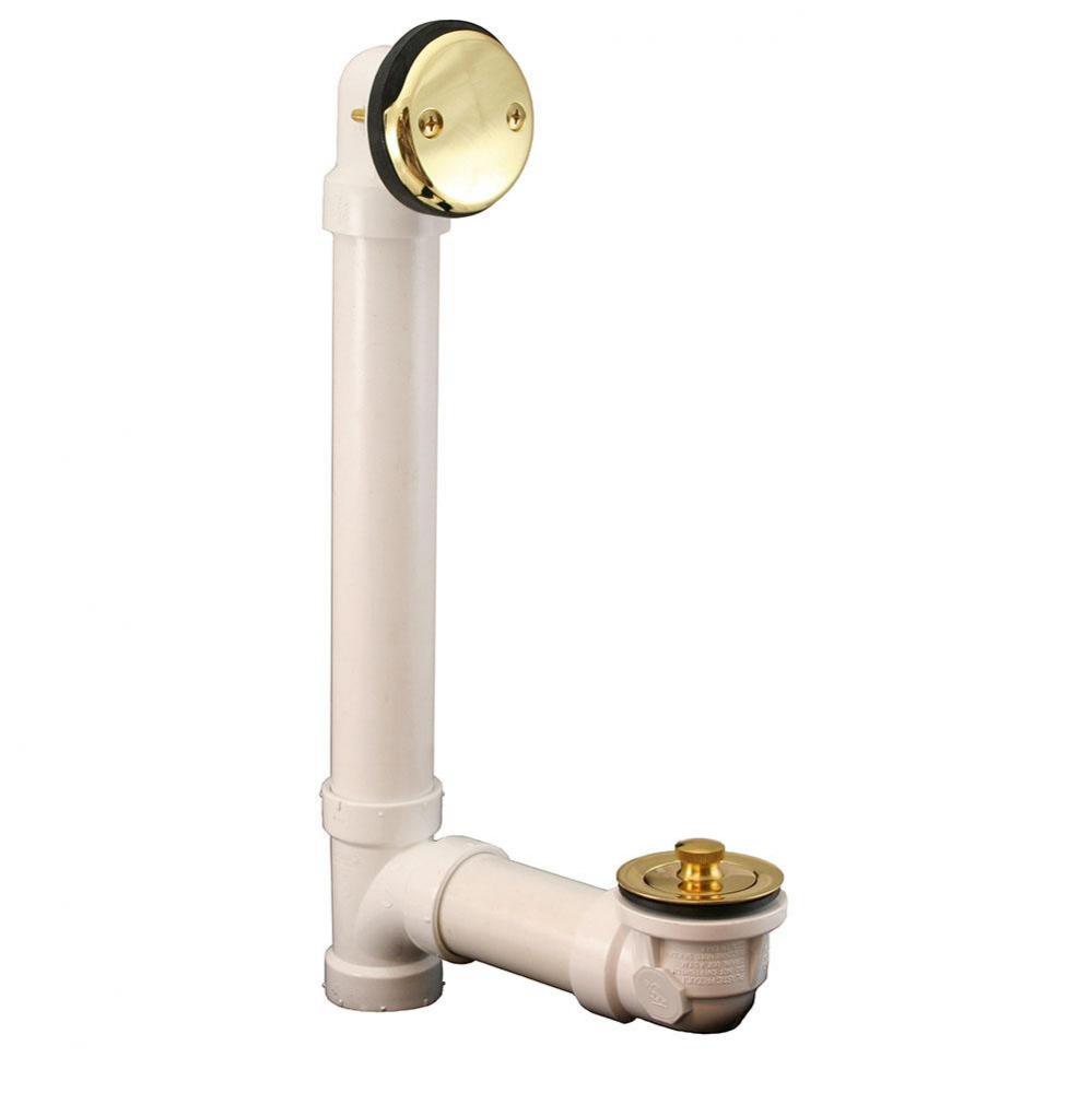 Schedule 40 PVC Two-Hole Polished Brass Lift and Turn, Standard Full Kit - Includes Pipe and Tee