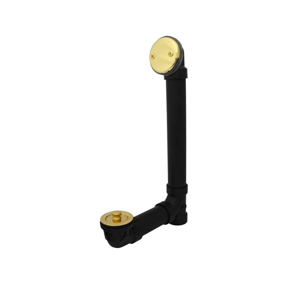 Schedule 40 ABS Two-Hole Polished Brass Lift and Turn, Standard Full Kit - Includes Pipe and Tee