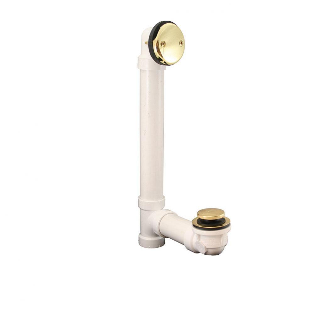 Schedule 40 PVC Two-Hole Polished Brass Toe Touch, Standard Full Kit - Includes Pipe and Tee