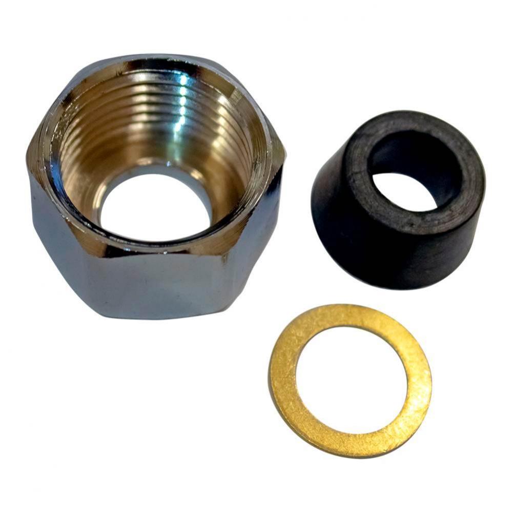 1/2'' x 3/8'' Brass Basin Nut Chrome with Washer