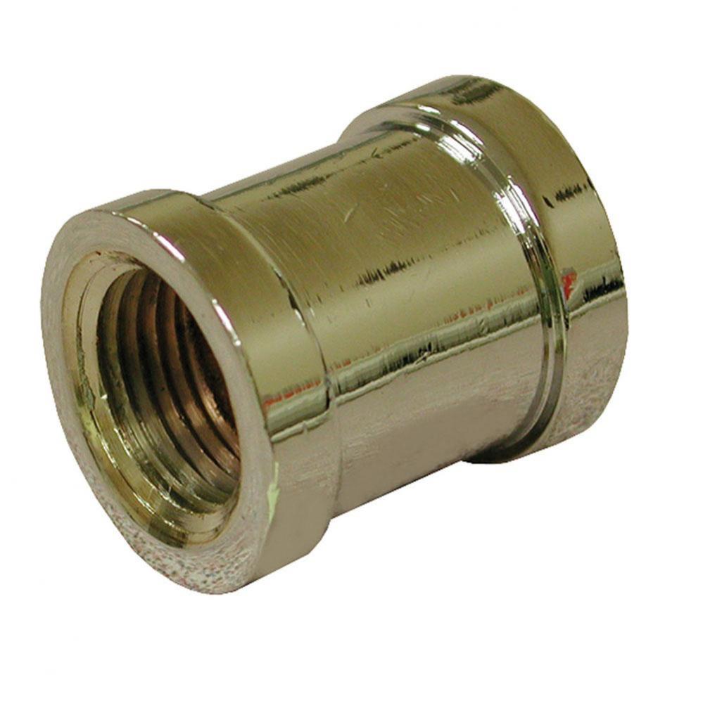 3/8'' Chrome Plated Bronze Coupling, Lead Free