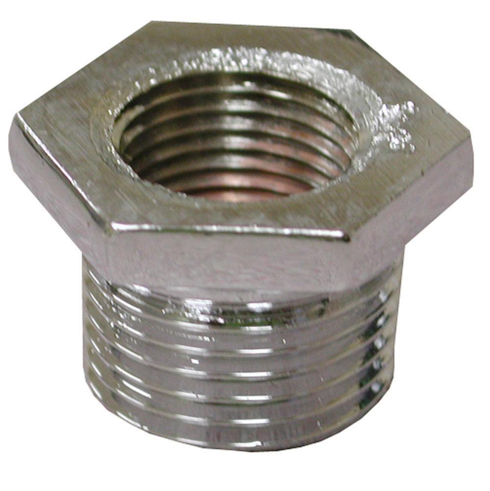 1/2'' x 3/8'' Chrome Plated Bronze Hex Bushing, Lead Free