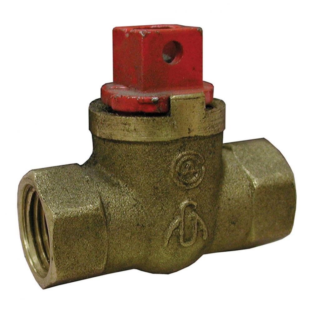 3/4'' FIP Brass Gas Ball Valve, Square Head