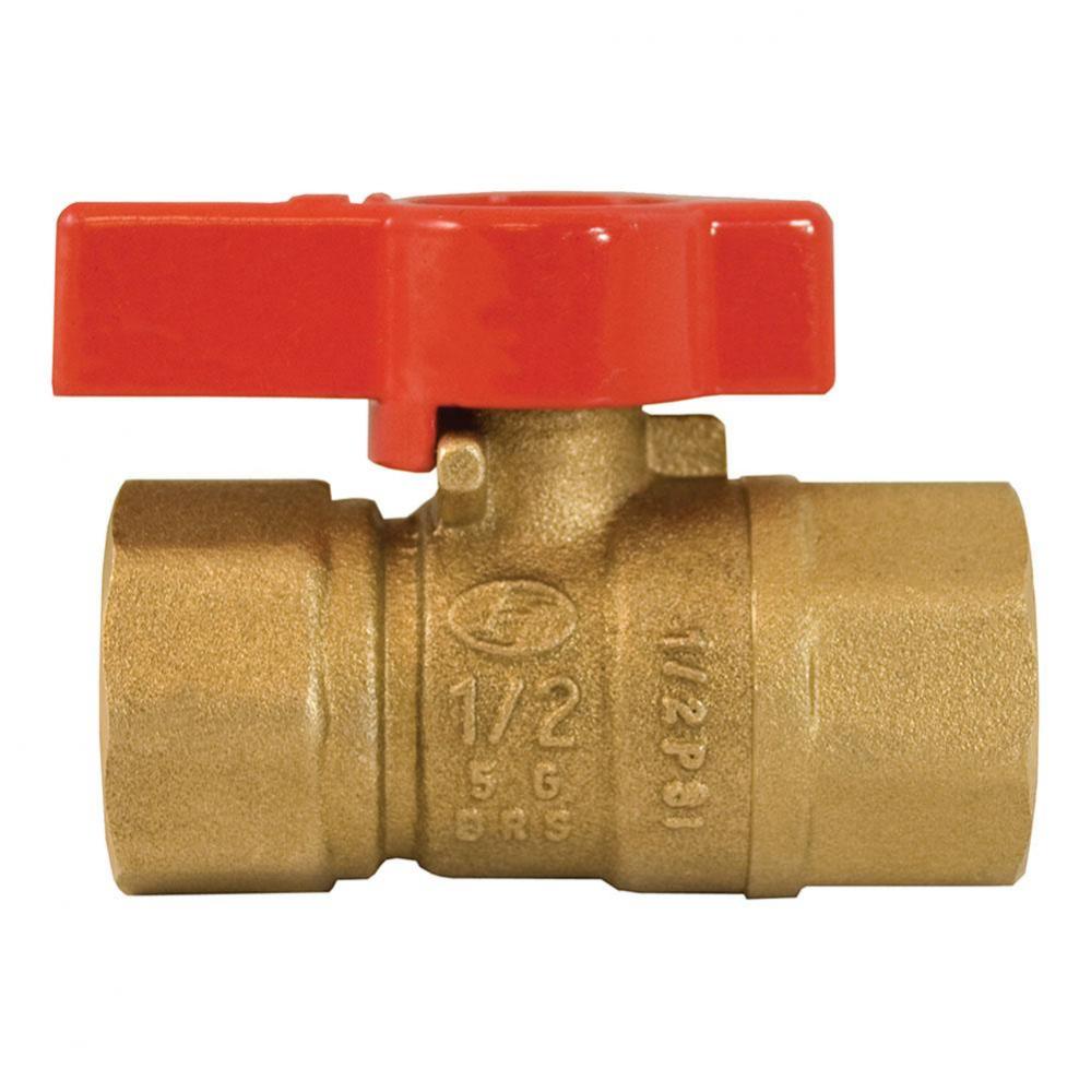 1/2'' FIP x 1/2'' FIP Brass Gas Ball Valve