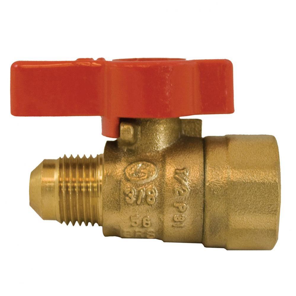 3/8'' FLARE x 1/2'' FIP Brass Gas Ball Valve