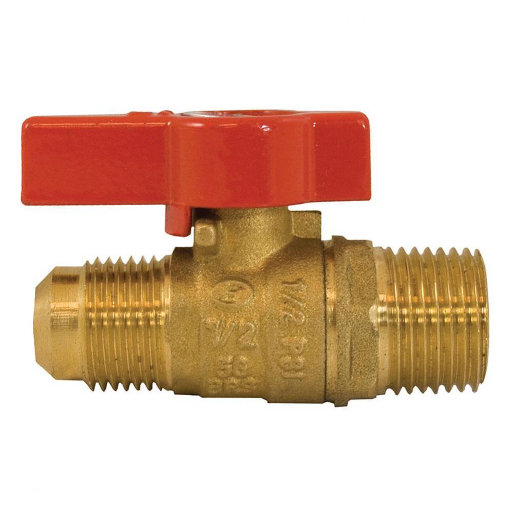 1/2'' FLARE x 1/2'' MIP Brass Gas Ball Valve