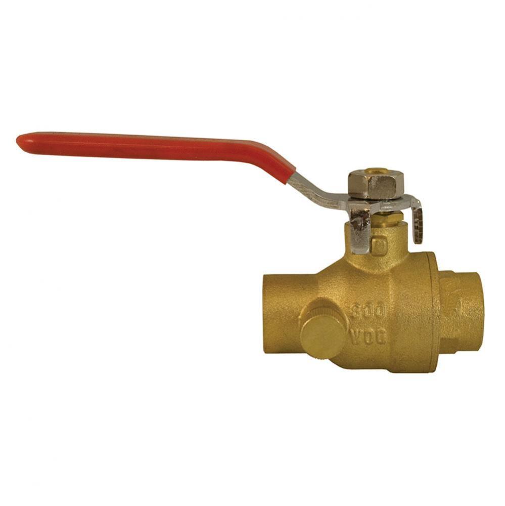 1/2'' Brass Ball and Waste Valve, Sweat