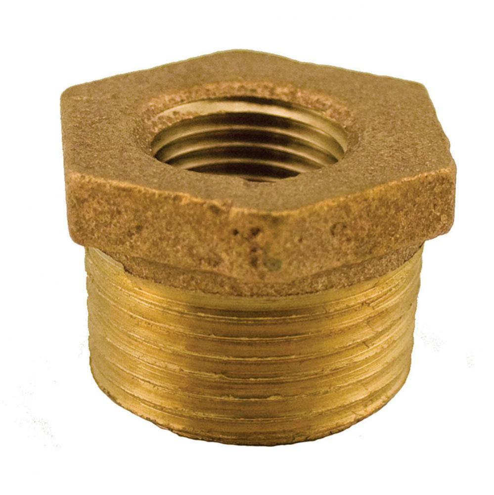 1/4 X 1/8 BRASS HEX BUSHING - LEAD FREE