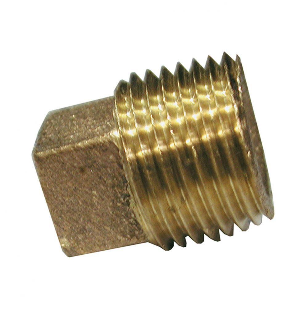 1/2'' Bronze Corded Square Head Plug, Lead Free