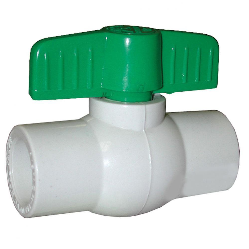 1/2'' PVC Ball Valve, Solvent Ends